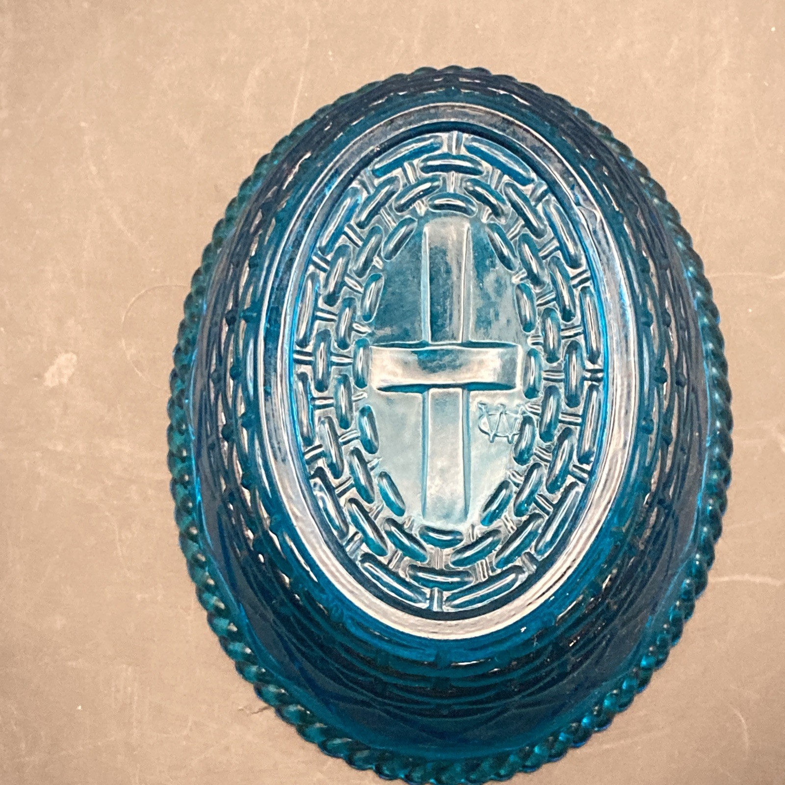 1960 Detailed Riviera Blue Pressed Glass Westmoreland Signed Hen On Nest