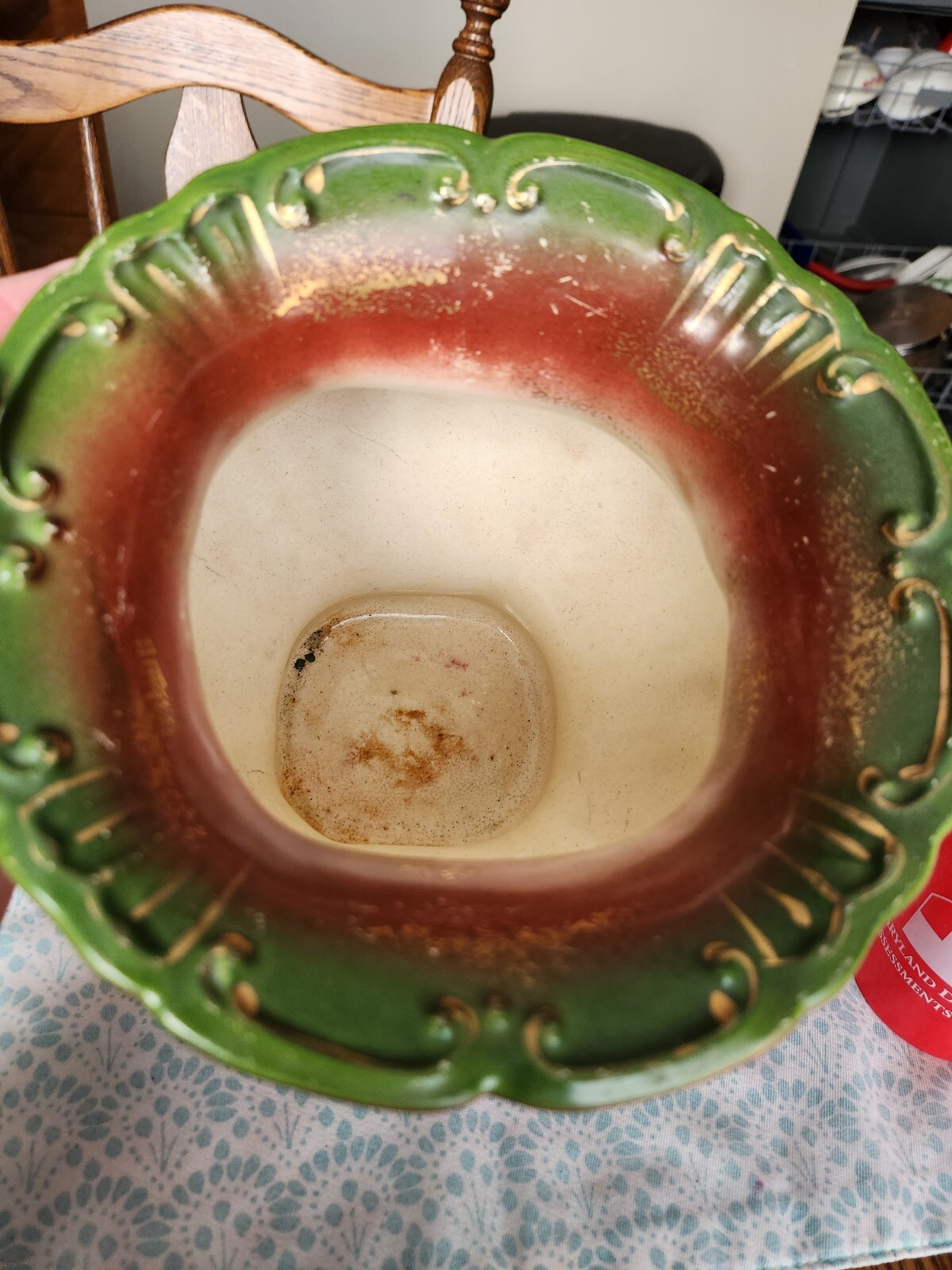 Antique Ceramic Pottery Haynes Baltimore Jardinière rust with Green Man – EUC