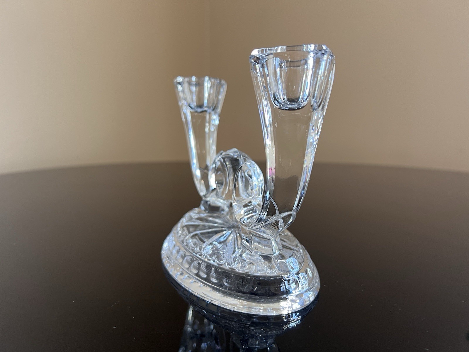 Vintage Buder Bleikristall 24% Lead Crystal Double Candelabra – W. Germany MCM