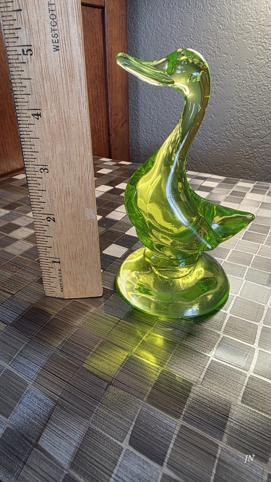 Viking Glass Epic Duck Baby 5 inch Lime Green Uranium!