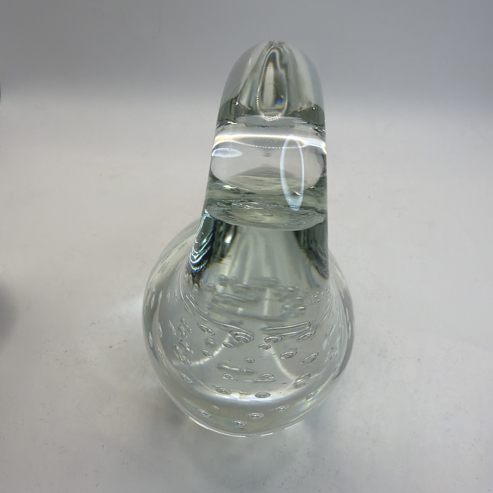 Vintage Swan Clear Art Glass Paperweight Bubbles 1.2lbs- Irice Import Taiwan