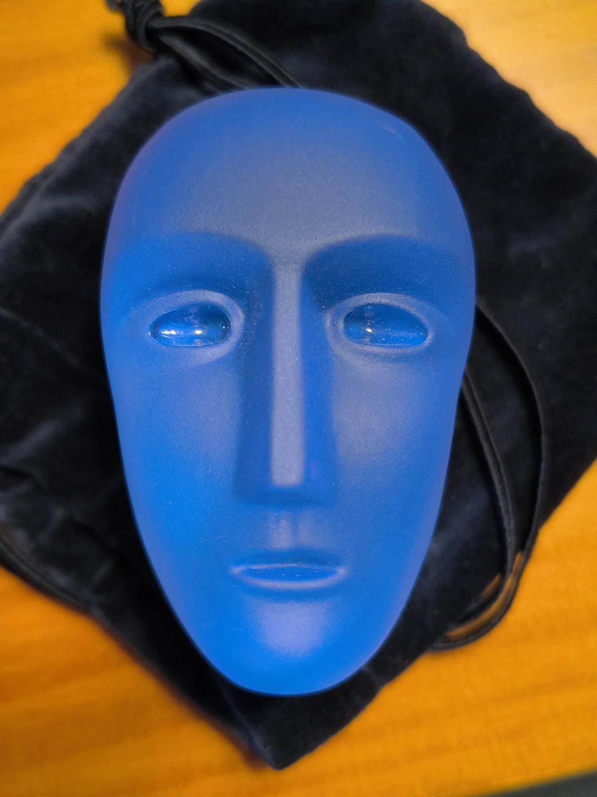 Kosta Boda Bertil Vallien Brains Karolina Blue Frosted Sweden Glass Sculpture