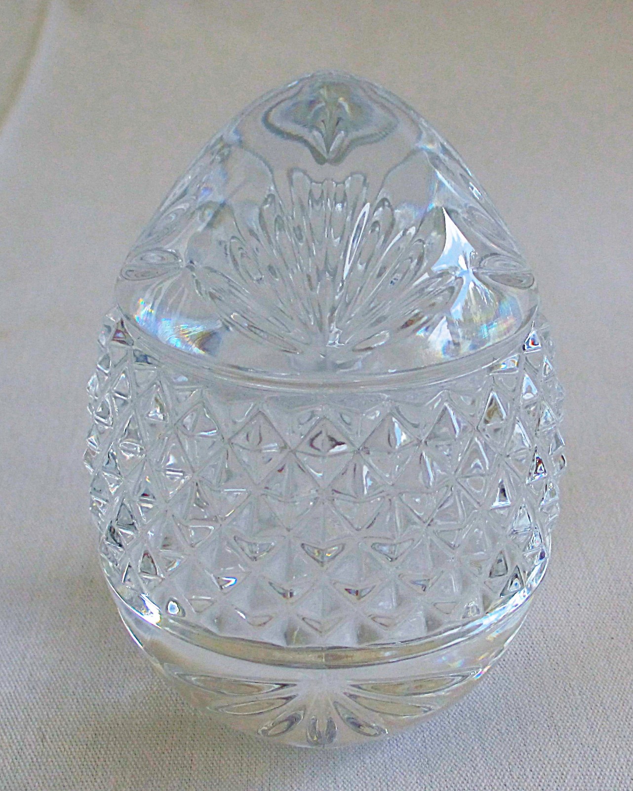 Vintage Brilliant Crystal Glass Egg Paperweight 3.25 inches Tall made in France