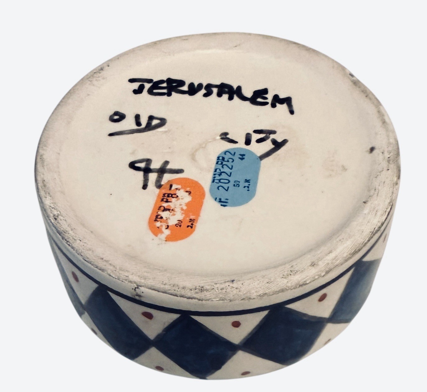 Jerusalem ASHTRAY, Hand Painted CERAMIC, 4.25”, bird, Add/Collect!