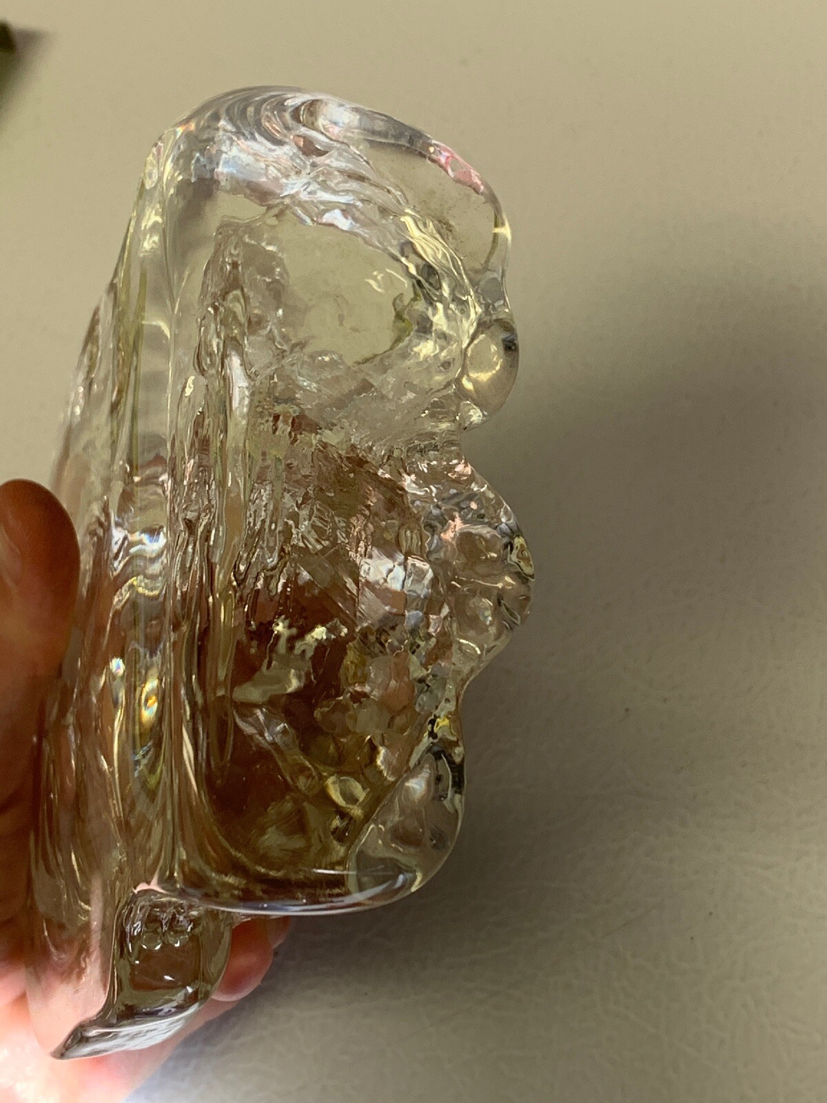Vintage Glass Puppy Dog Paper Weight Desk Decor Handmade