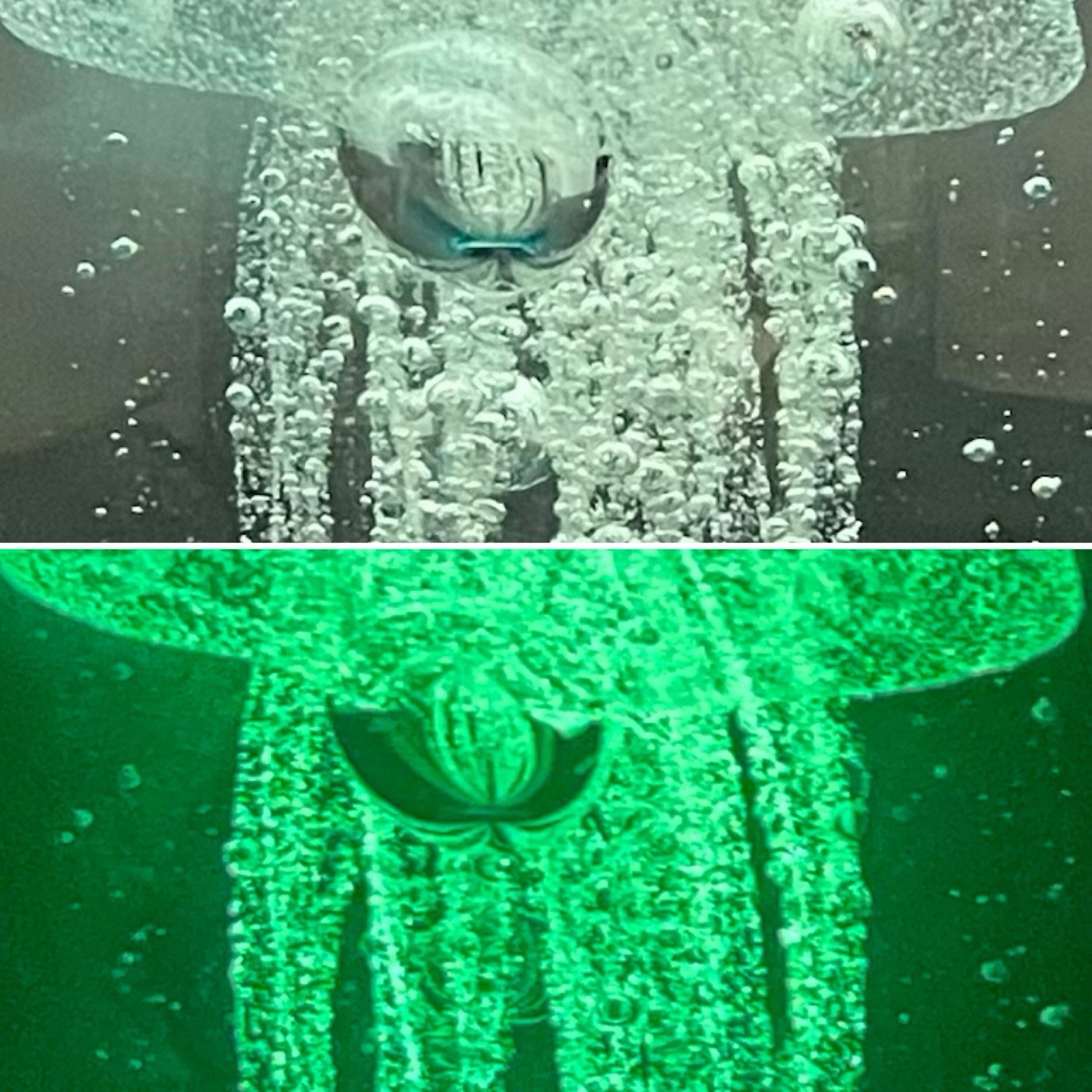 Murano UV Reactive Zinc Sulfide Hand Blown Jellyfish Paperweight Italy 4.5″ tall