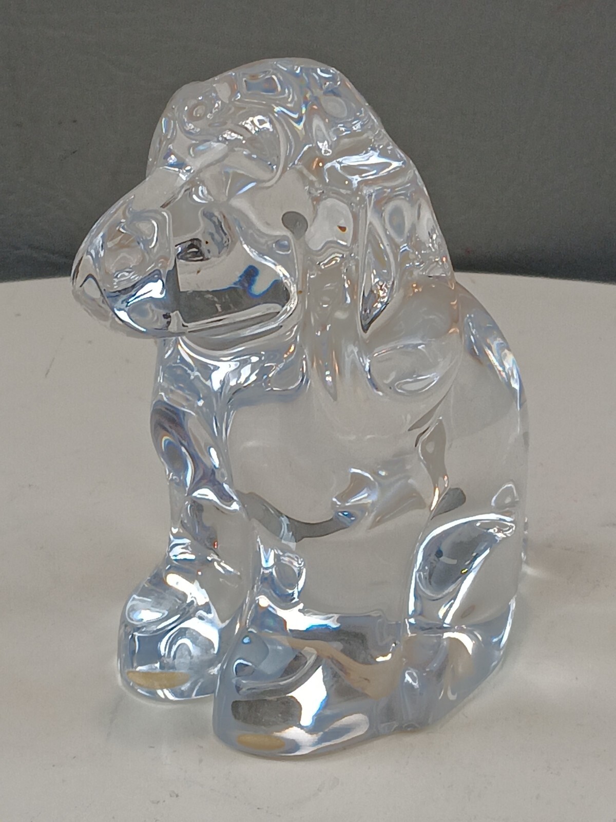 BACCARAT France Glass Crystal Hound Spaniel Dog Puppy 4.5″ Tall