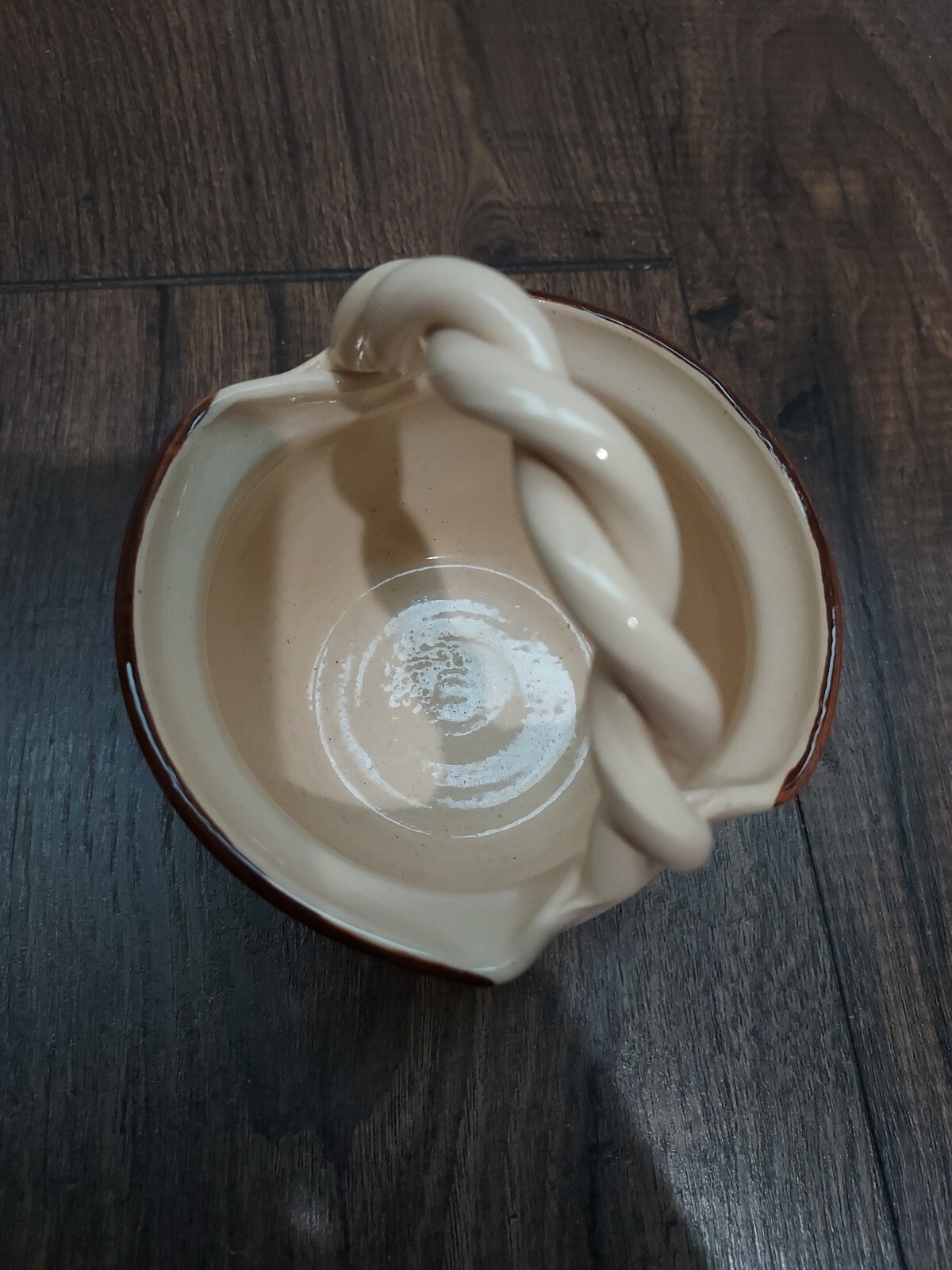 Kovack CSK Pinecone Basket Fall Decor Pottery Twisted Handle 2000 Handpainted