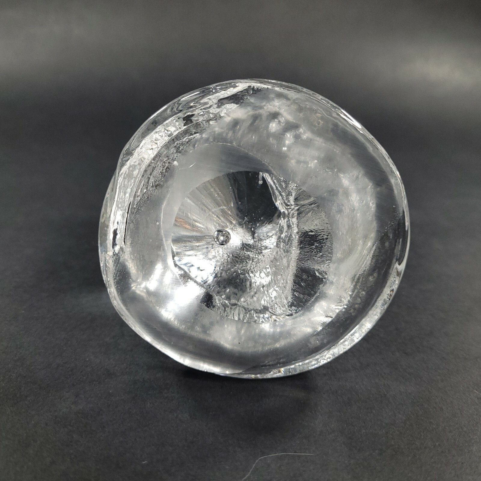 Clear Art Glass Bear Figurine Solid Clear Standing 4.75 in Tall Paperweight