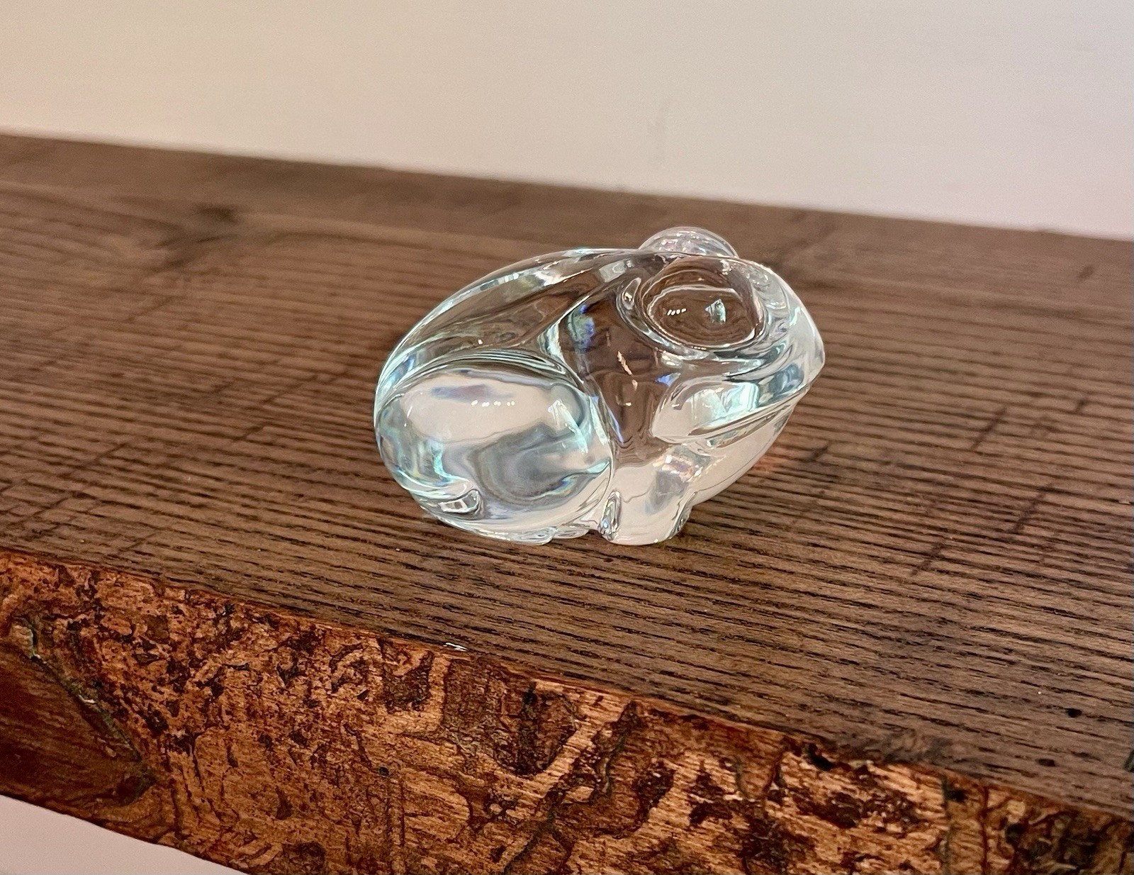 STEUBEN-Lloyd Atkins for Steuben Glass ‘Frog’ Hand-Cooler #5510-Signed 1974