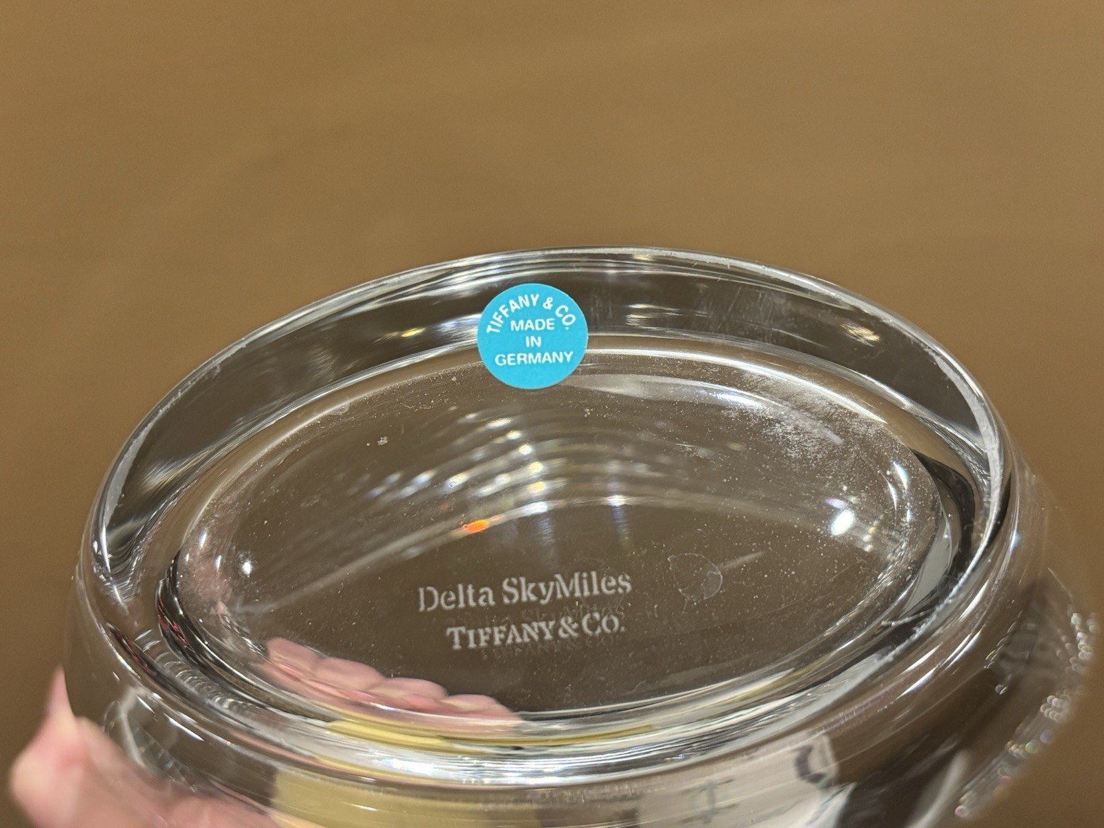 TIFFANY & CO DELTA SKYMILES VASE, Cut Lead Crystal, 7 1/2″, Made in GERMANY