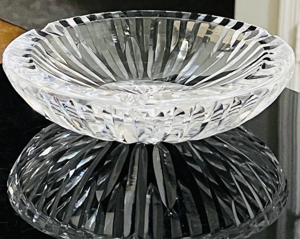 Vintage Marked Waterford Hand Cut Lead Crystal Ashtray 7” Wide Discontinued