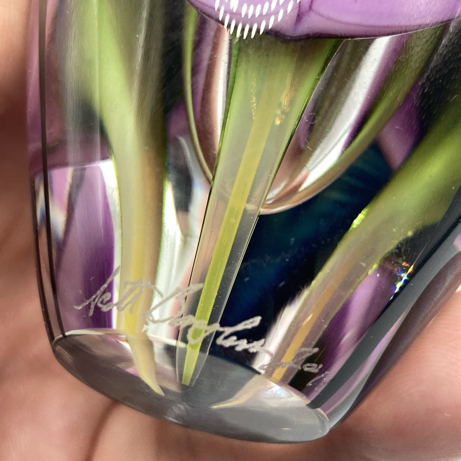 Lotton Studios Scott Bayless Calla Lily Art Glass Paperweight Perfume Bottle