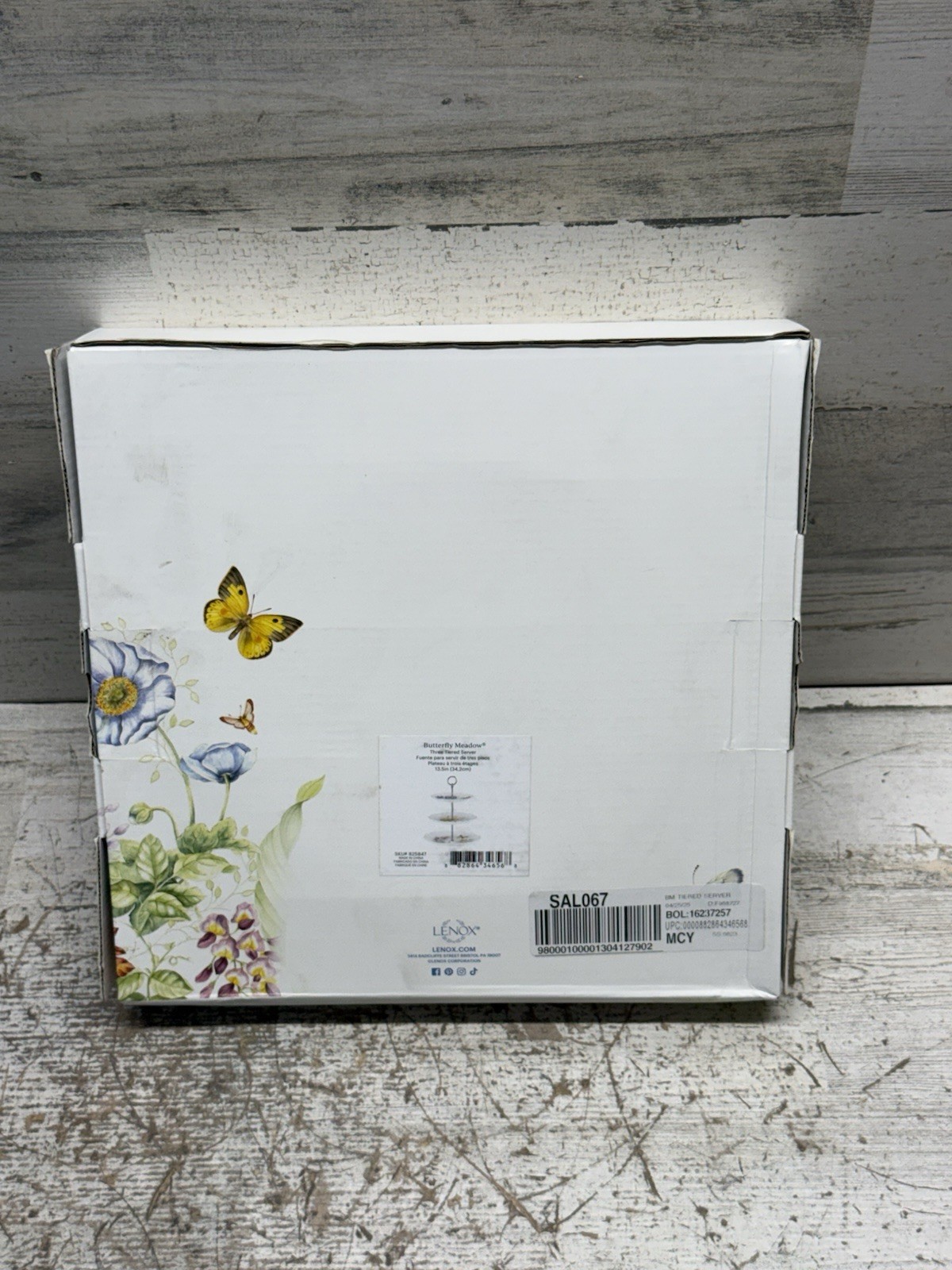 Lenox Butterfly Meadow 3 Tiered Server 13.5 in New