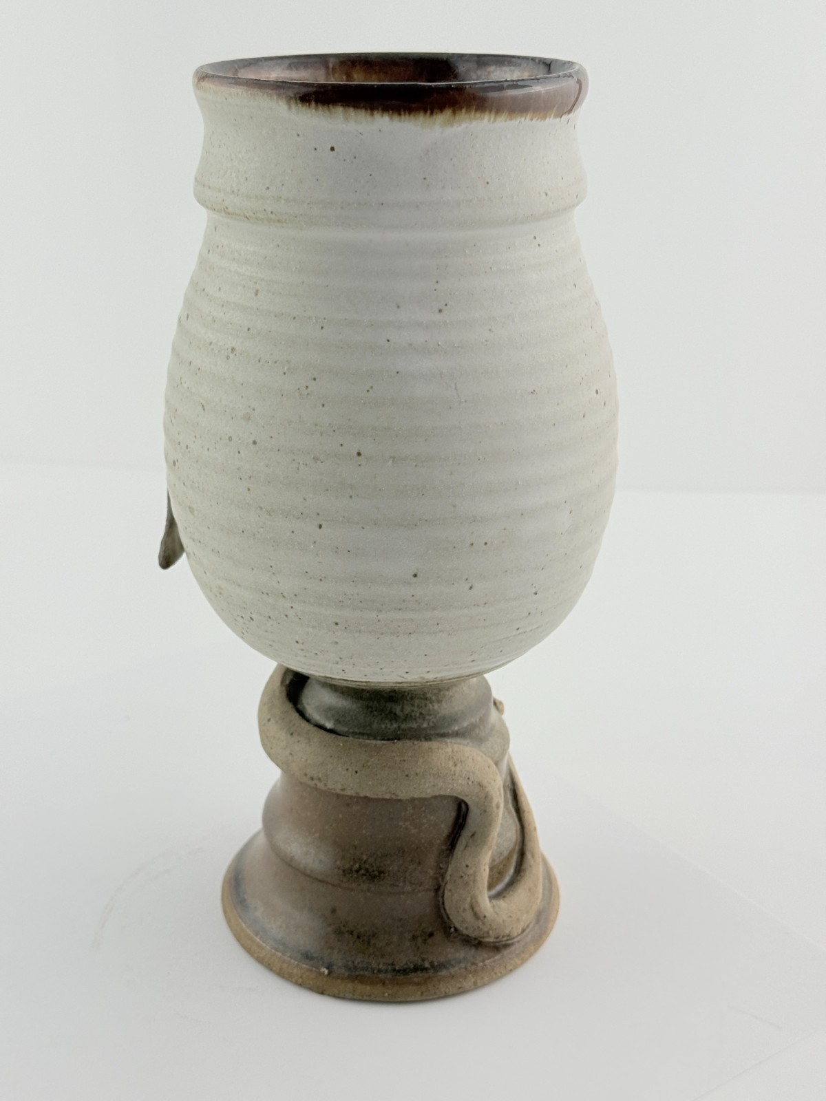 Vintage Stan Dzedzy Studio Art Pottery Whimsical Unicorn Dragon Pottery Vase