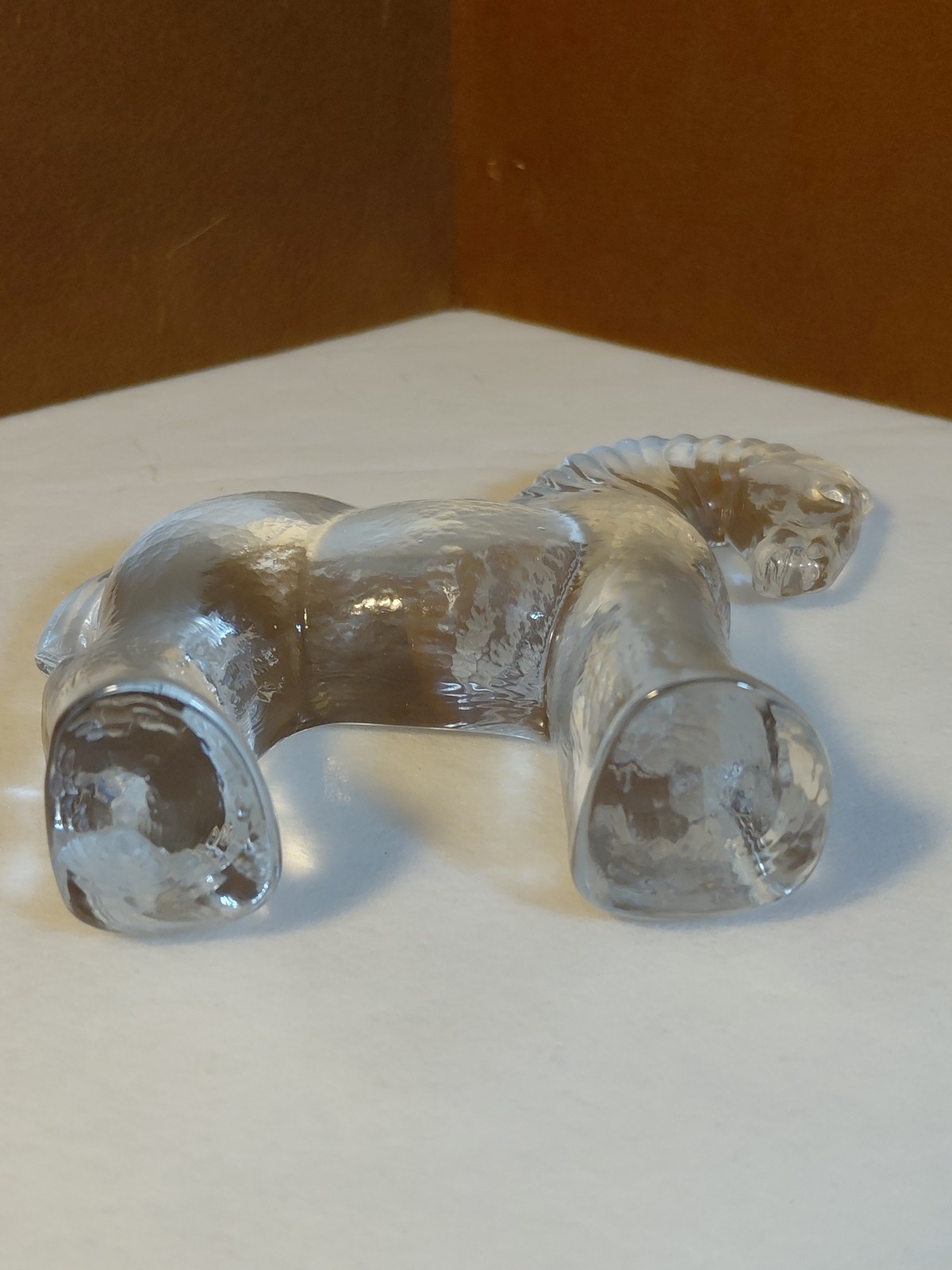 Kosta Boda Glass Horse Zoo Series? Clear Glass Flat Back 4.25″ X 5″ Figurine