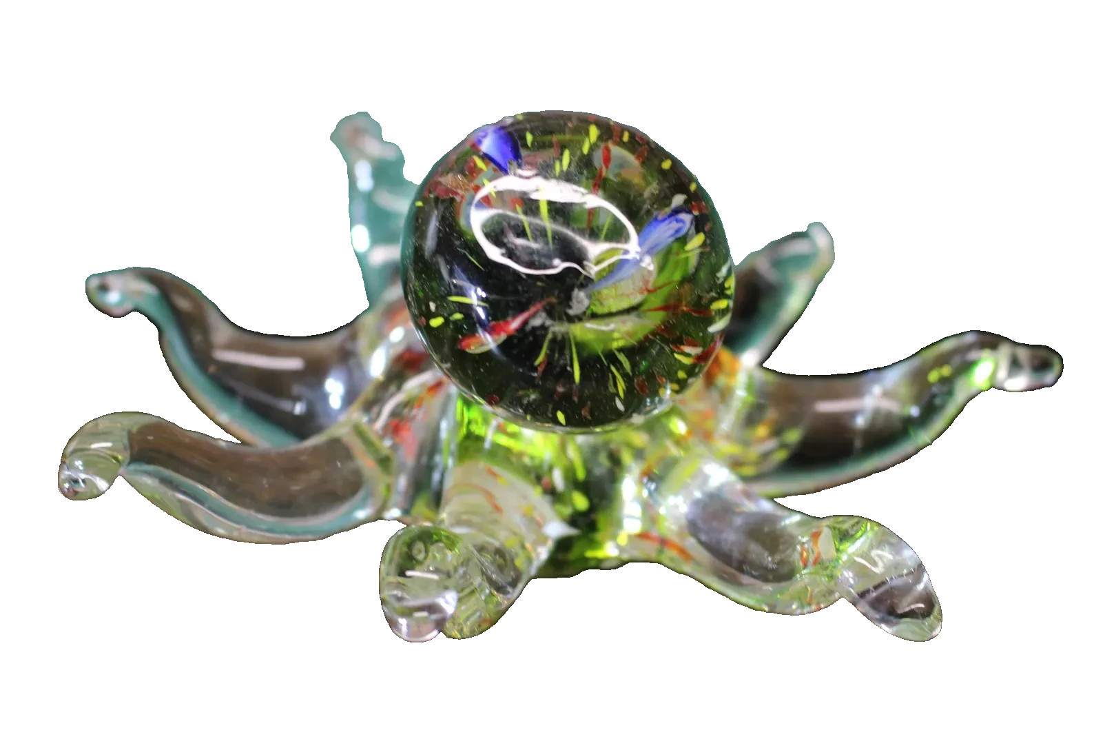 Murano Style Art Glass Octopus Blown Glass Sculpture Figurine