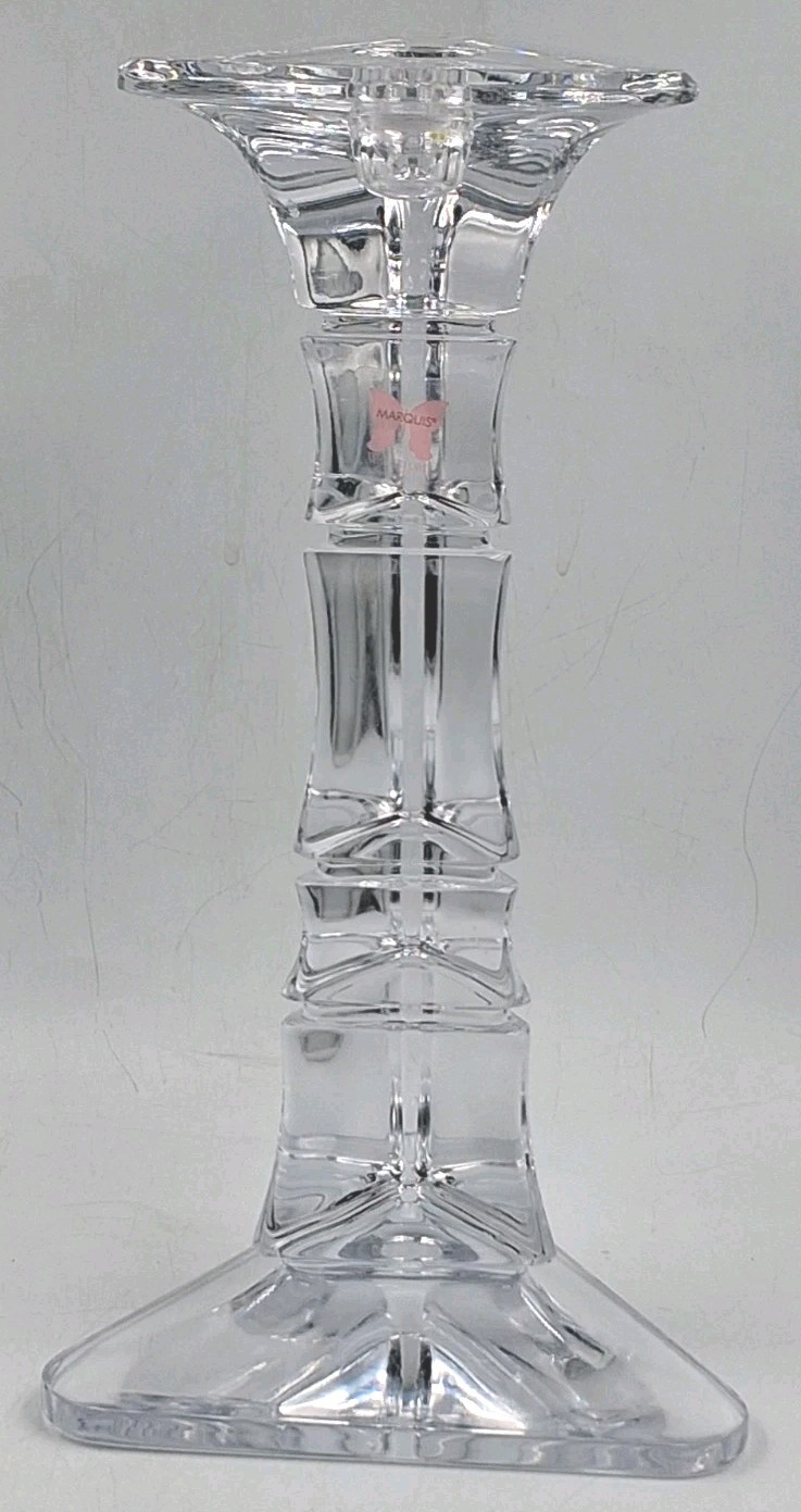 Marquis By Waterford Crystal Cathay Triangular Candlestick Holder 9-7/8″ Tall