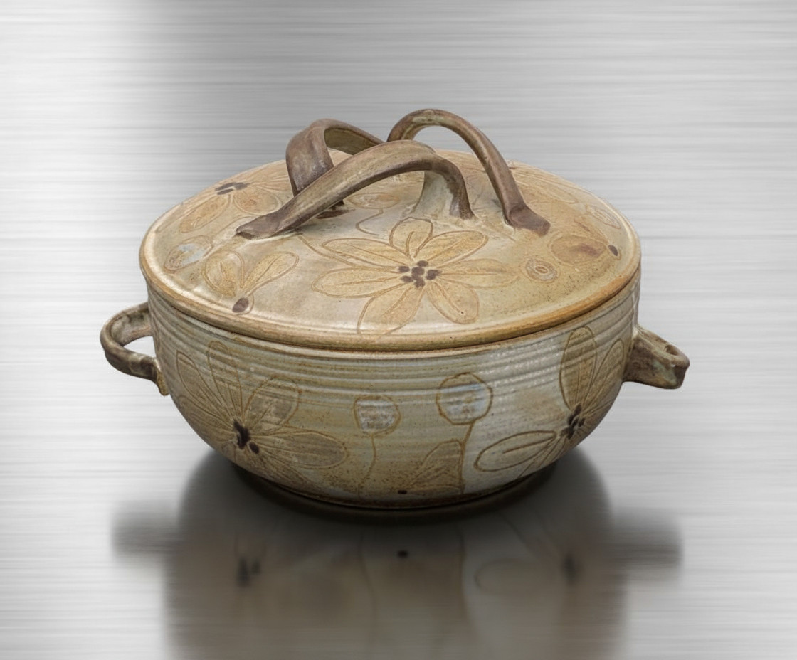 Frances Senska Lidded Casserole Dish Studio Pottery Bozeman Montana