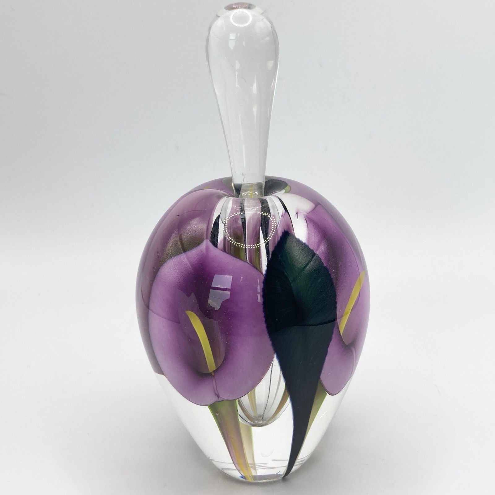 Lotton Studios Scott Bayless Calla Lily Art Glass Paperweight Perfume Bottle