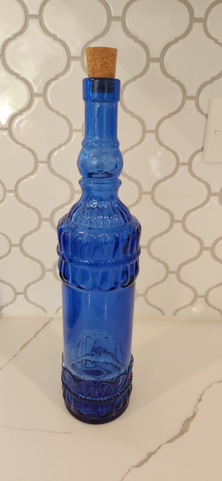 Vintage Cobalt Blue Decorative Bottle