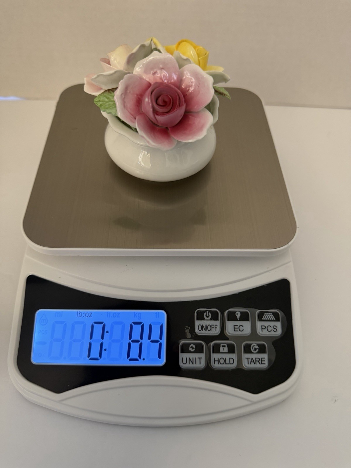 Stratford Fine Bone China Roses Floral Figurine, Multicolor Glossy Finish