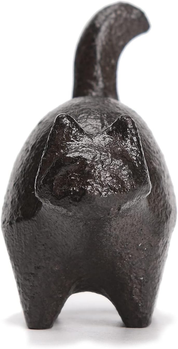 BRASSTAR Cast Iron 2” Cat Statue Paper Weights Cute Animal Figurine Desk Off…