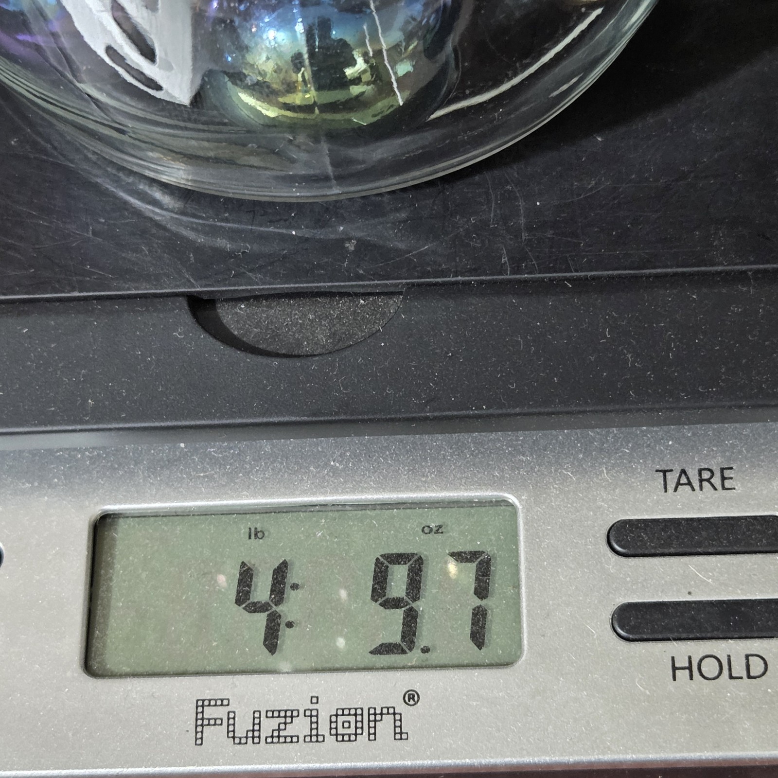 Iridescent Glass Marbles in Clear Locking Jar 7in Tall Decor Approx 4lb 9oz