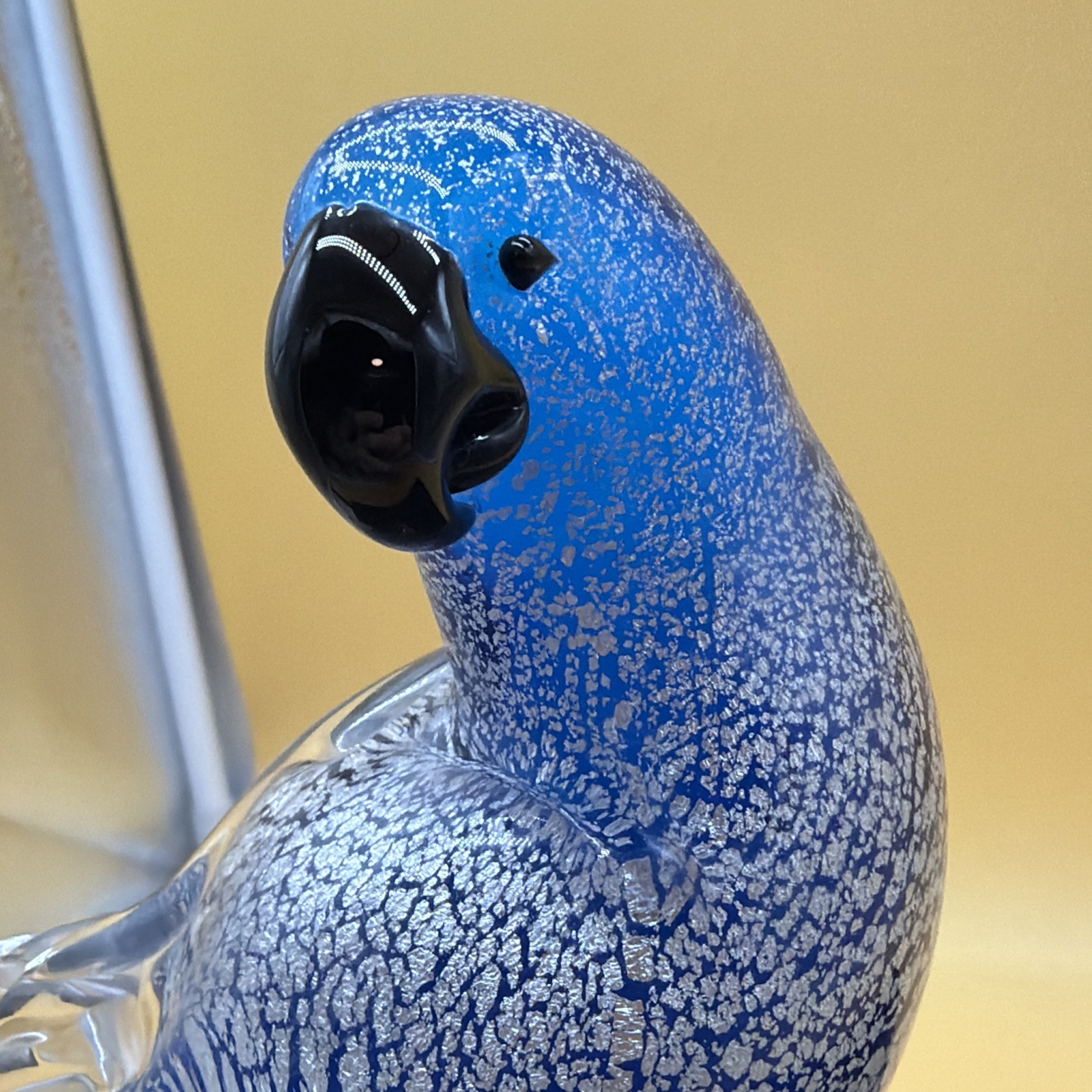 Vintage Handblown Murano Formia Blue Budgerigar MINT CONDITION! 10”!