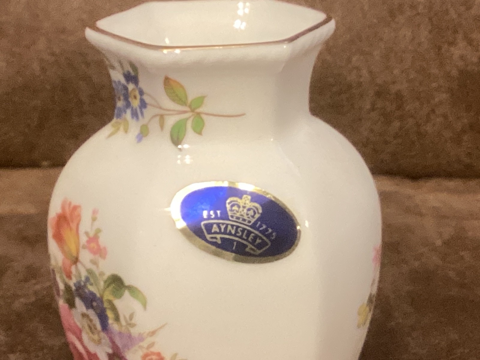AYNSLEY CHINA HOWARD SPRAYS CHELFORD VASE 3 1/4 INCH BOXED PRISTINE