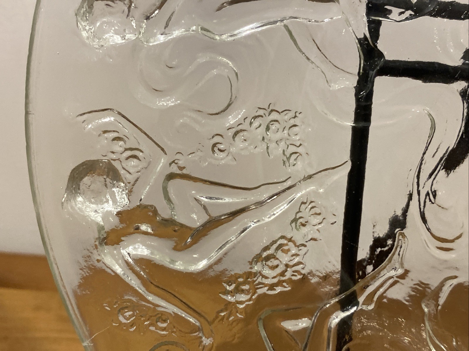 Vtg Consolidated Glass Co. Dancing Nymphs 8 1/4″ Art Deco Nudes Plate 1928-1932