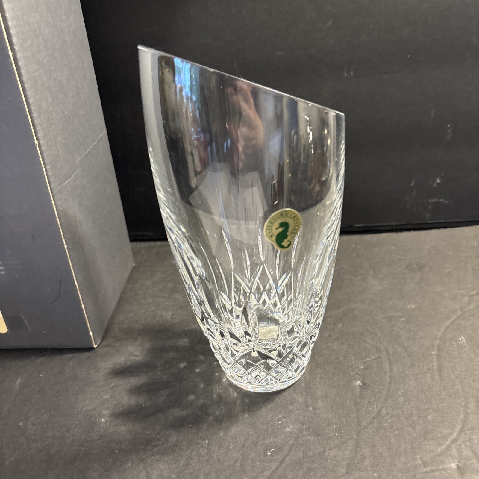 VTG Waterford Crystal LISMORE ESSENCE 7.5” Angular Vase Brand New In Box