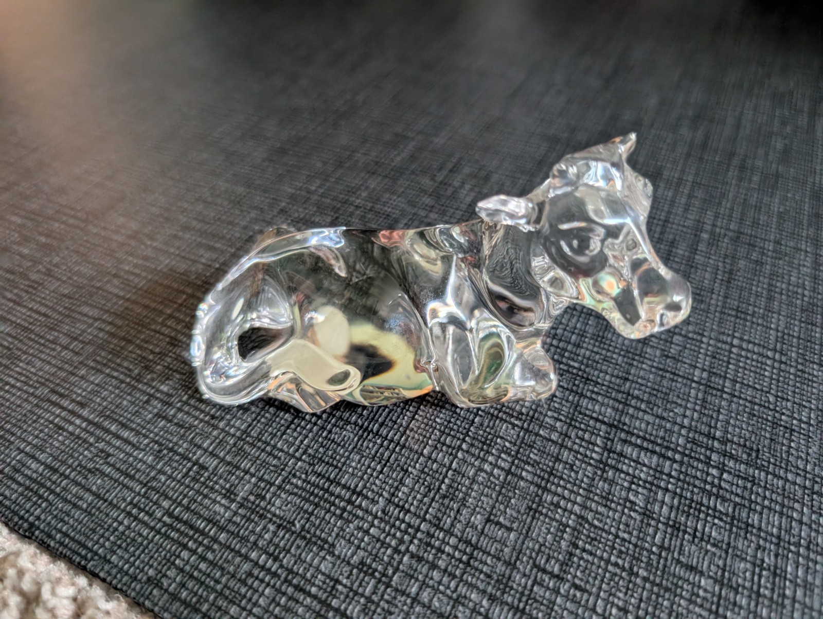 Crystal Cow Figurine Made In Germany. Cristal Au Plomb Figurine
