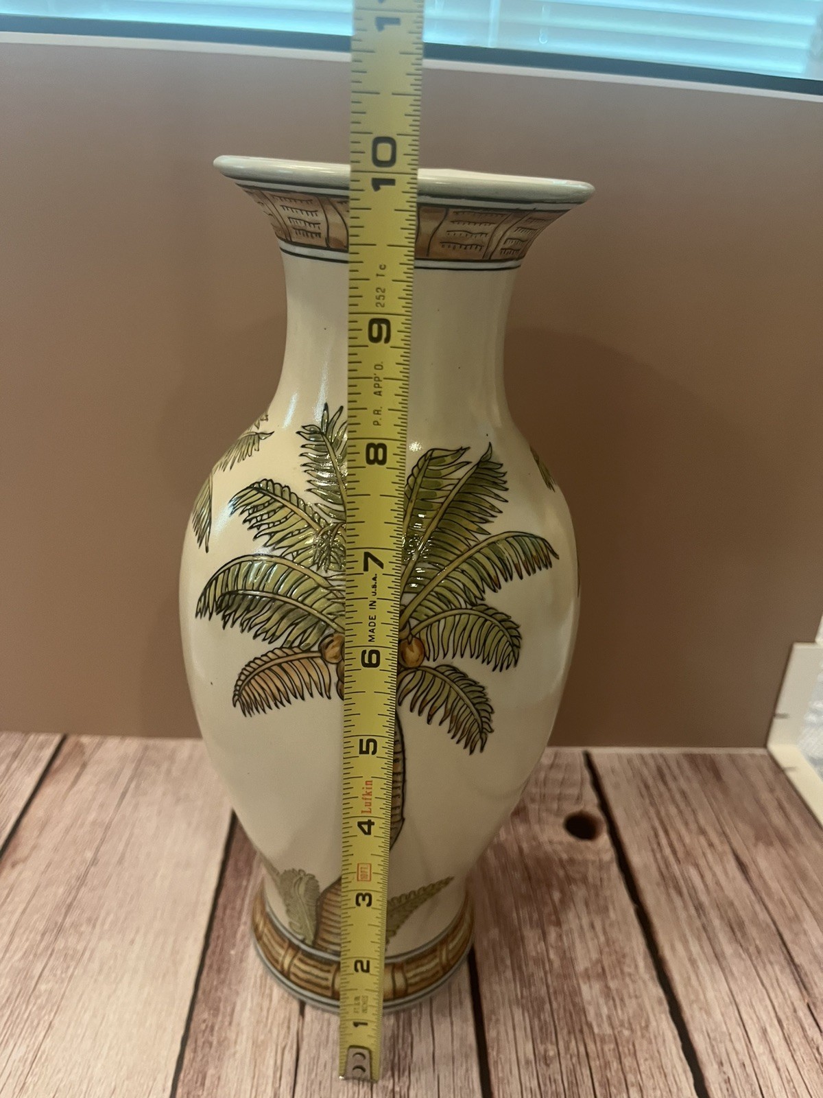 Vintage Andrea by Sadek Palm Tree Vase Polynesian Hawaiian Very Pretty
