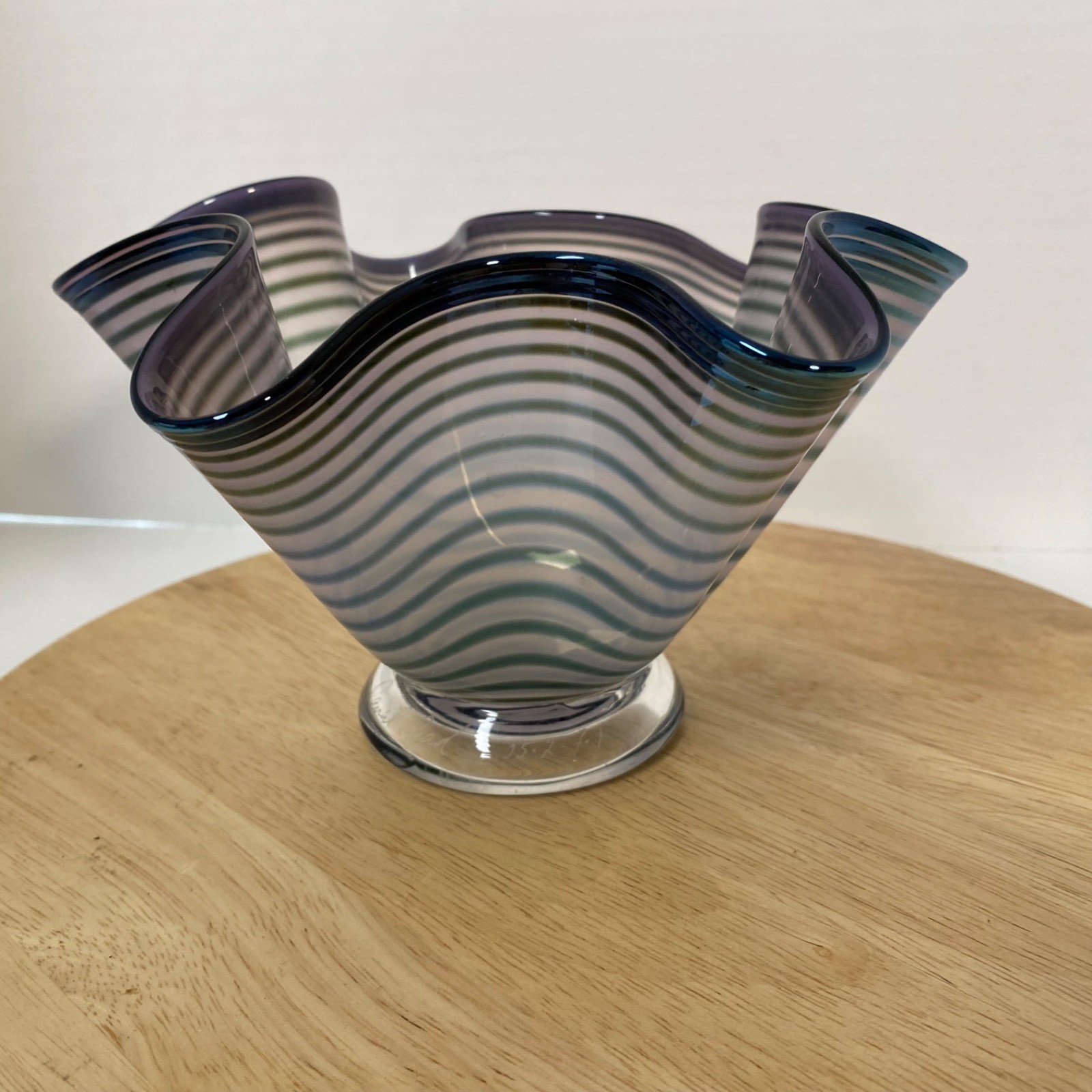 Daniel Read Handblown Art Glass Handkerchief Vase Signed and Numbered
