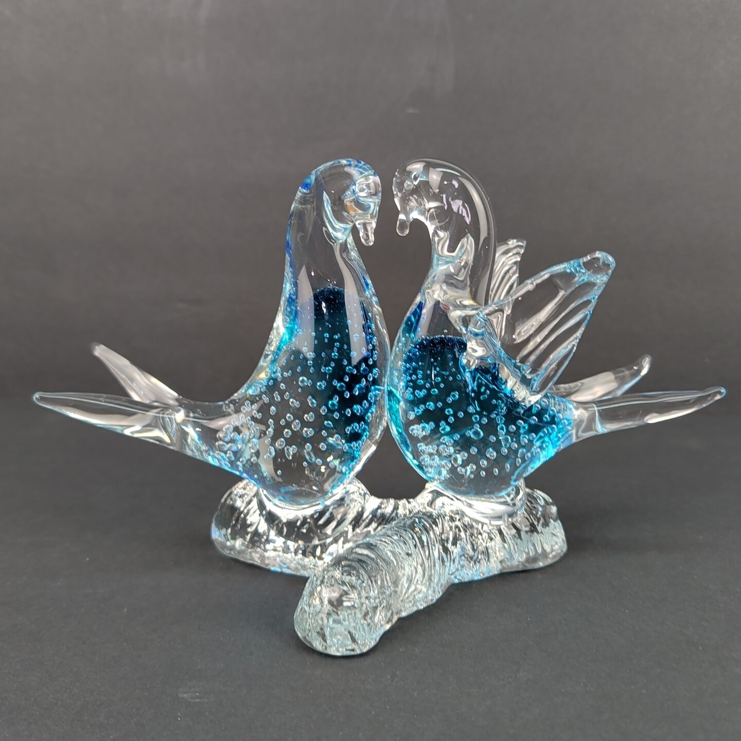 Arte Murano ICET Doves On Branch Controlled Bubbles Murano Style Venezuela READ