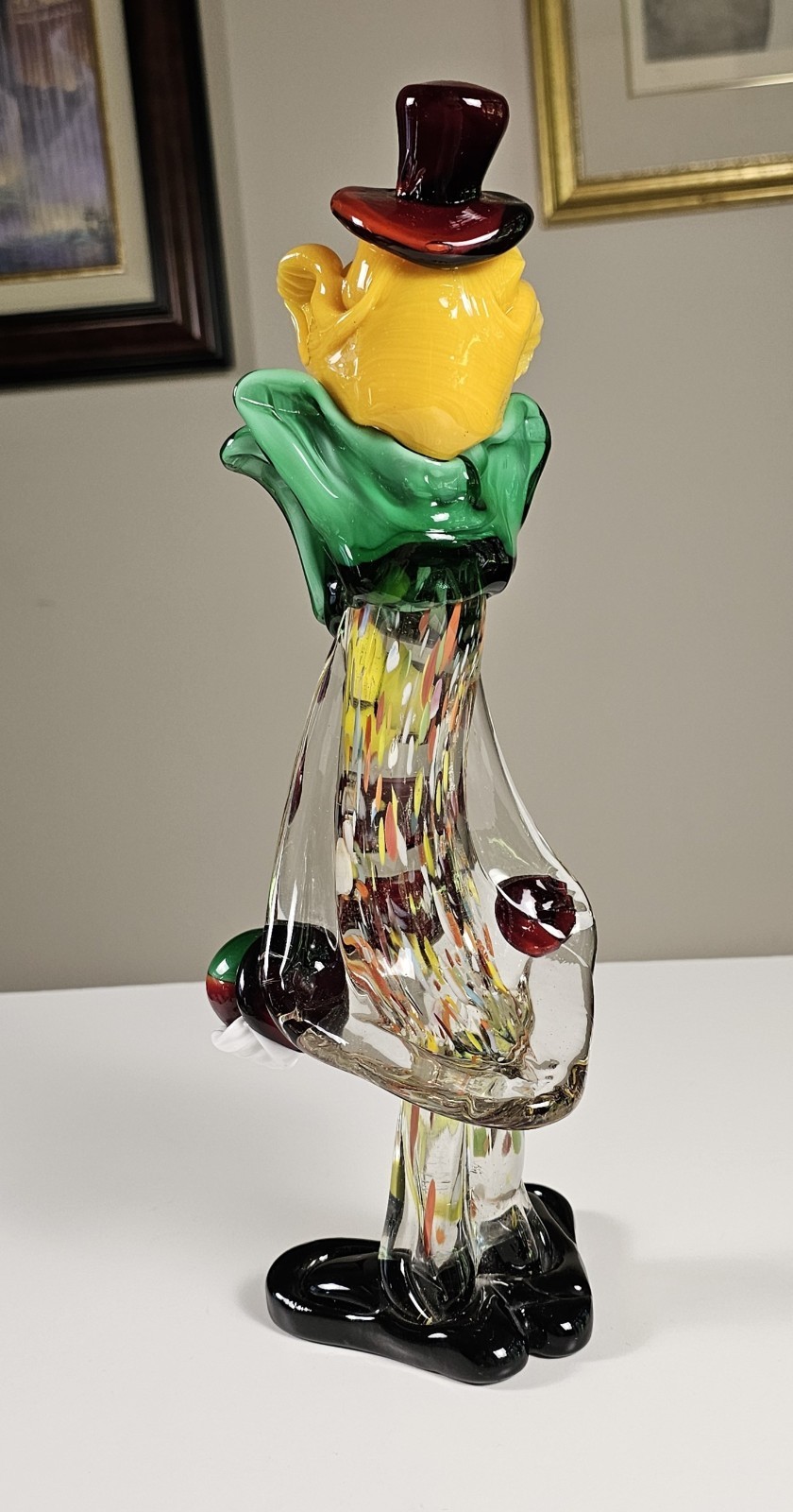 Vintage Koscherak Bros Murano Glass Clown 13.5″ Hand Blown Italian Art Figurine