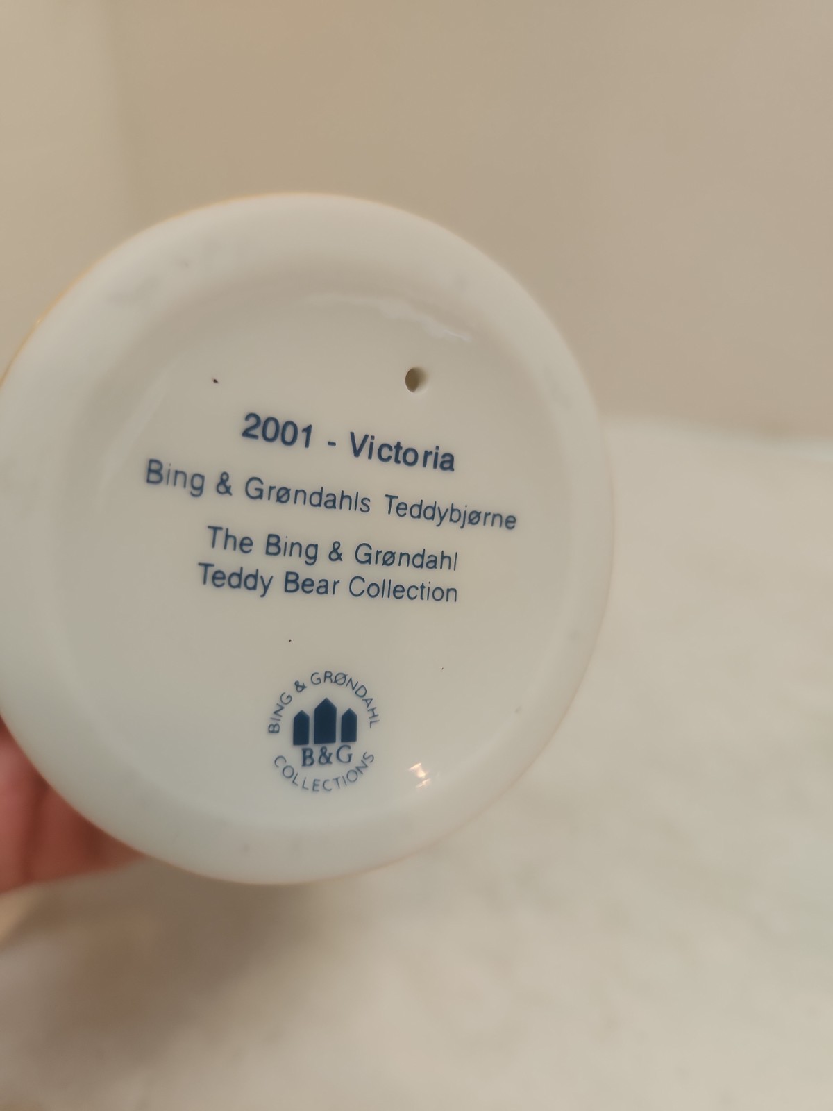 Bing Grondahl 2001 Victoria Porcelain Teddy Bear Figurine Mother Baby Bath B&G
