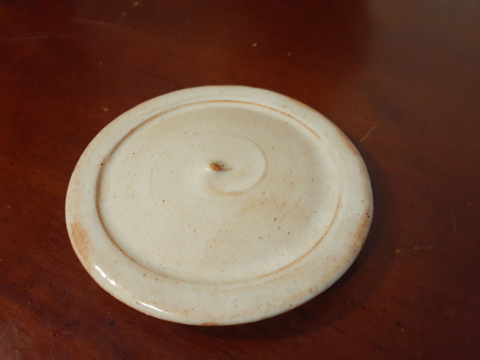 Vintage EARTHENWARE POTTERY Urn/Vase w/Lid STAMP SIGNED W Stoneware Ginger Jar