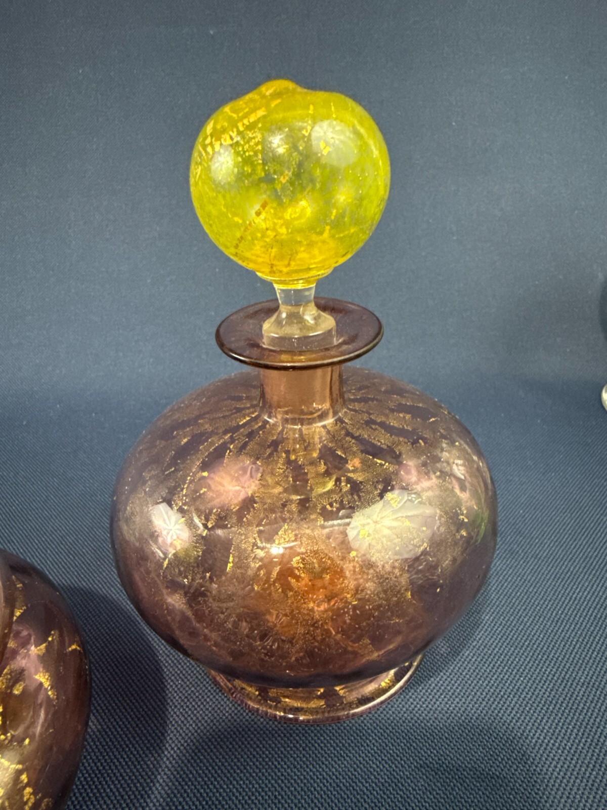 Art Deco MURANO millefiori & gold dust glass perfume bottle, jar c.1920 – 1930s