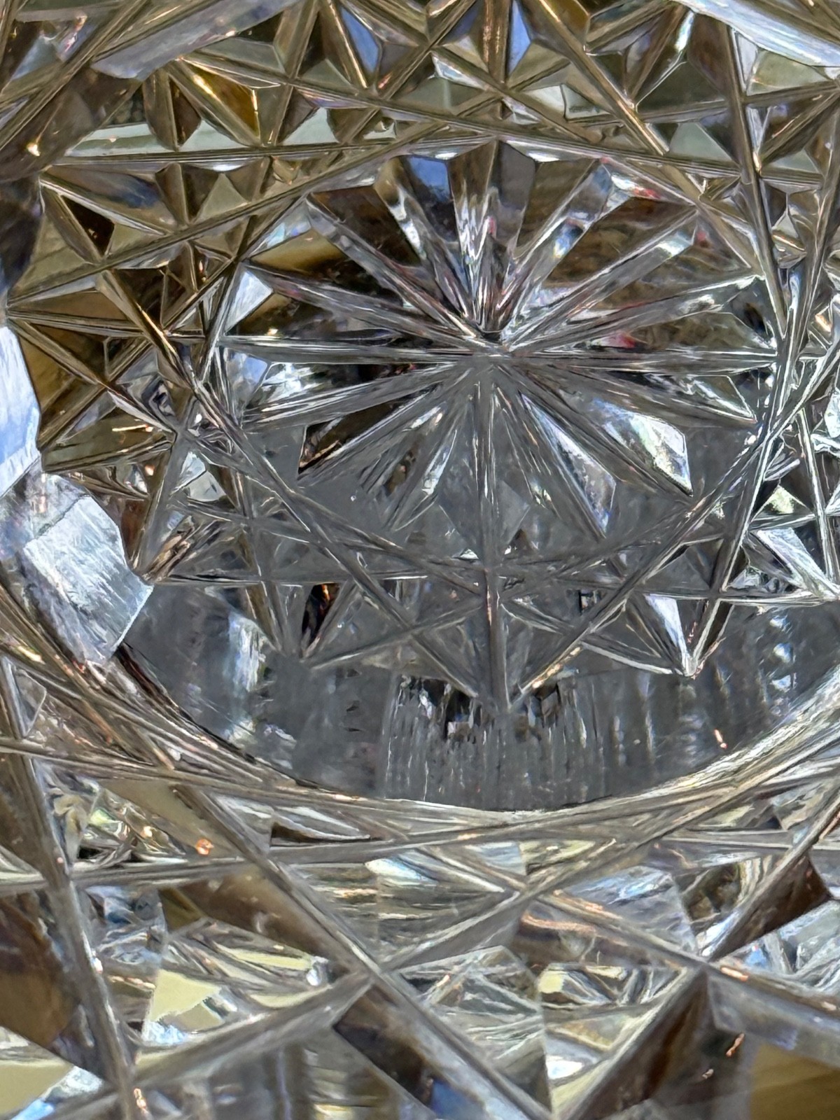 Fry Lyton ABP Notched Stem Cut Glass Compote American Brilliant Period 1900’s