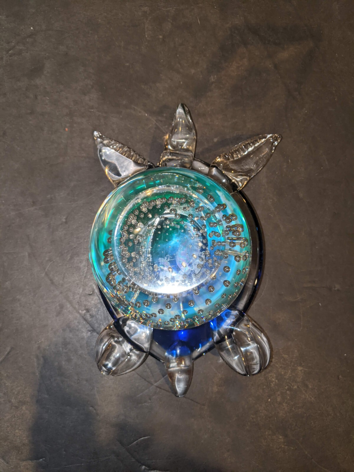 Oggetti Murano Turtle Tortoise blown glass paperweight figurine approx 4″H × 8″W