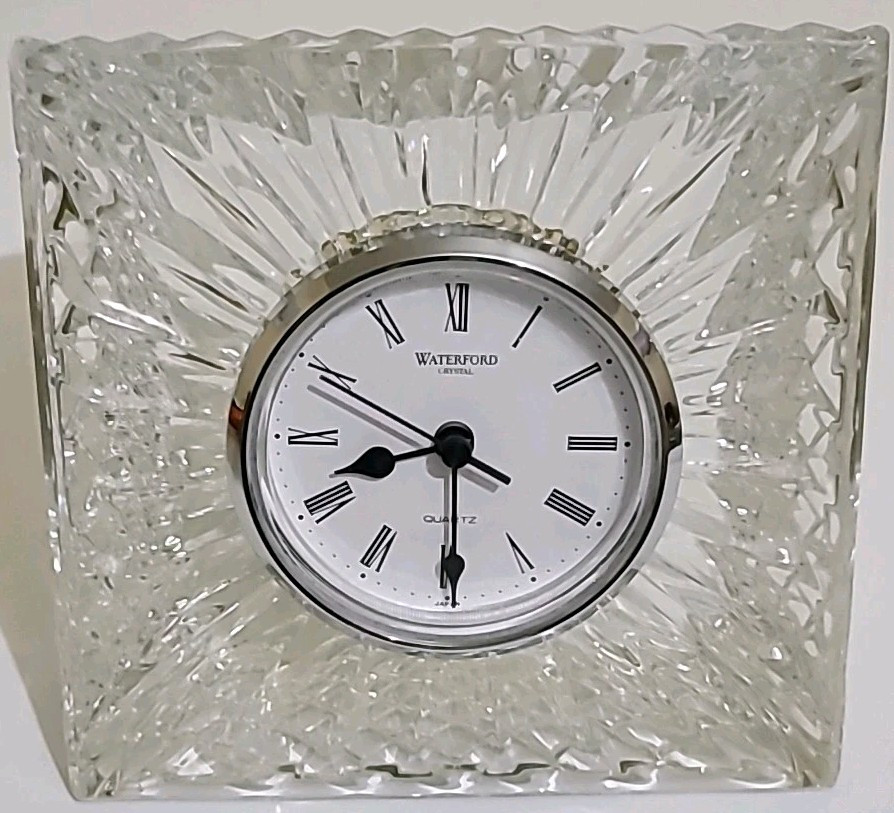 Vintage Waterford Crystal Quartz Clock New Battery! Beveled Edge Desk Table C708