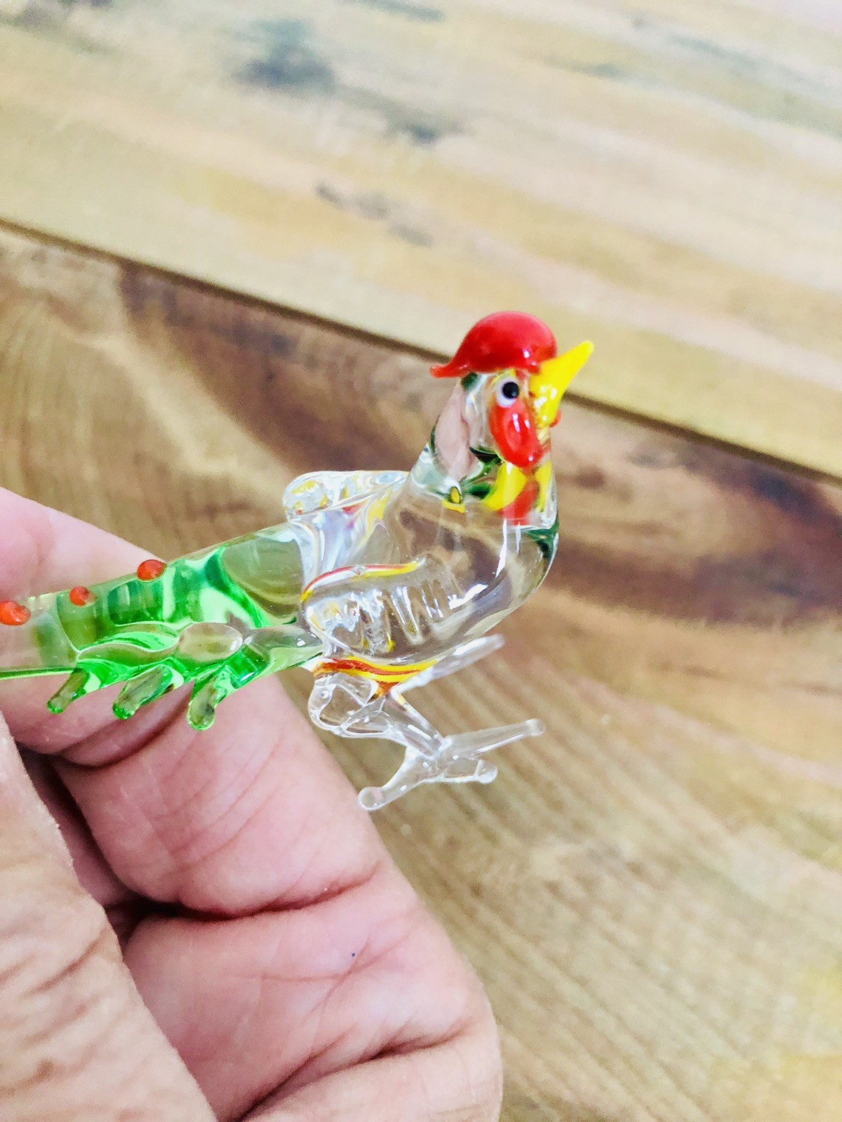 Vintage Hand -Blown Glass Miniature Bird Figurines Lot of 2
