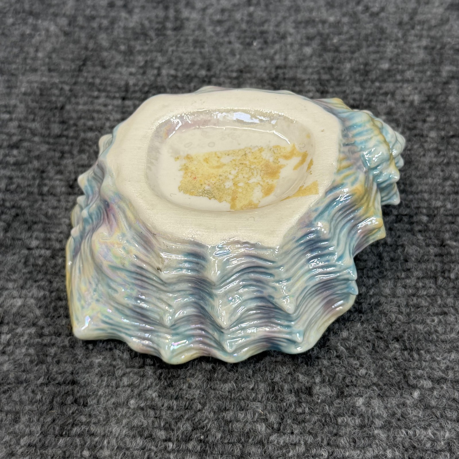 Porcelain Shell Trinket Box Lidded 5.5 In Pastel Colors Starfish Beach Coastal