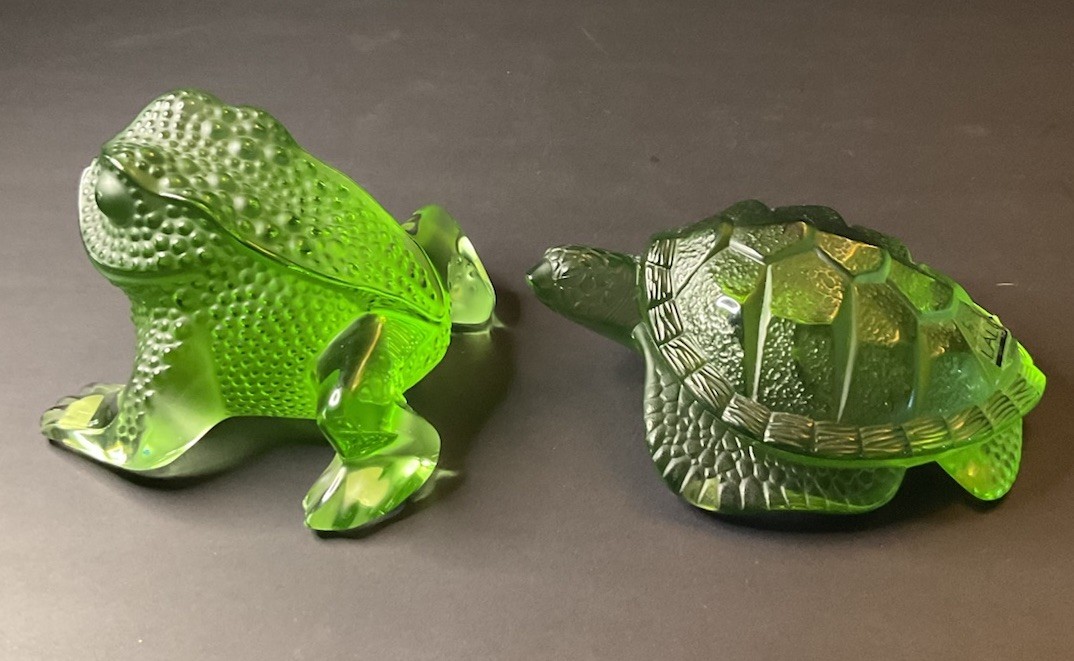 Lalique Green Sea Turtle & Green Frog 1 Of My Over 400 + Lalique Listings