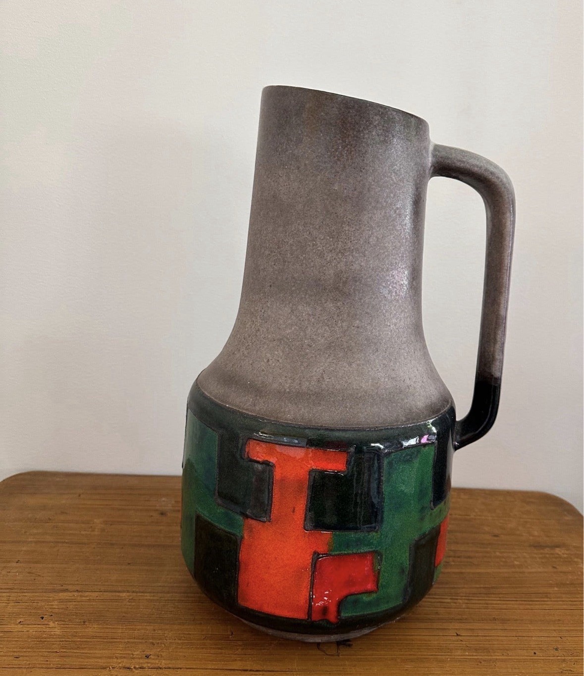 Rare Vintage West German Scheurich Fat Lava 1970s MCM Ceramics Mondrian