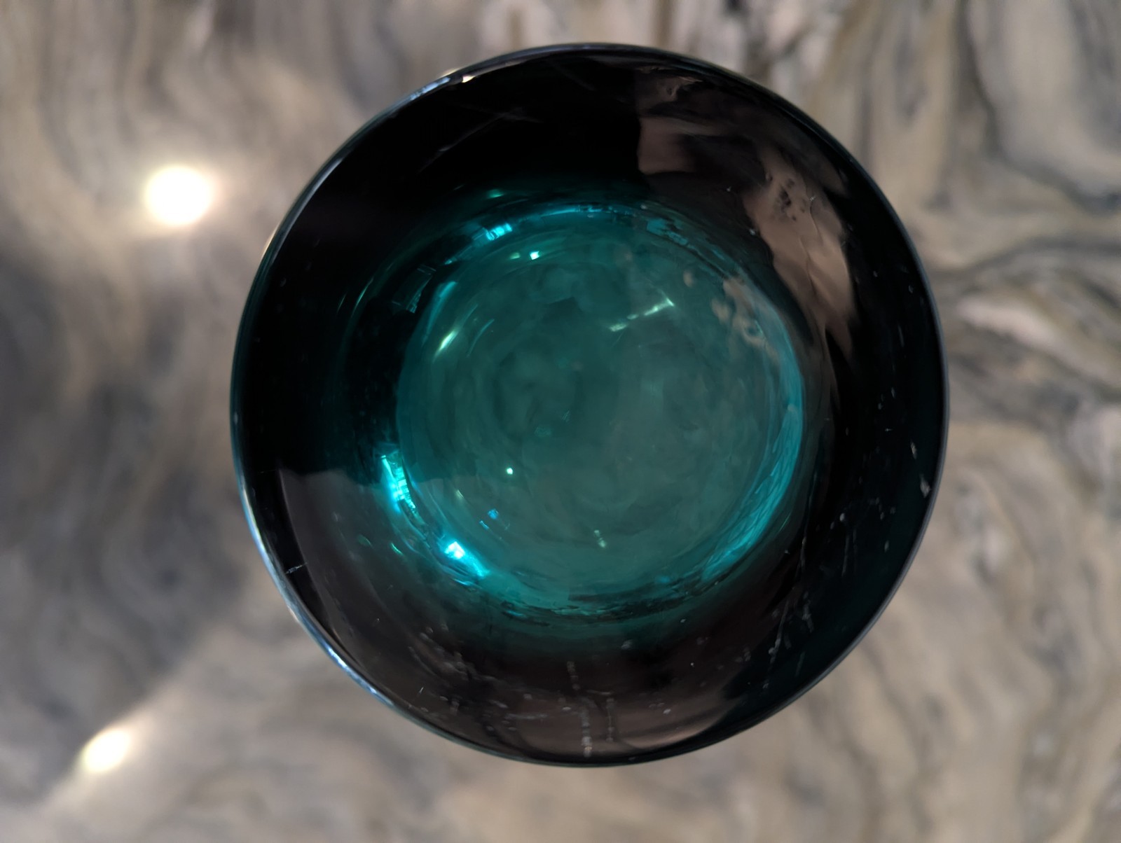 Riihimäen Lasi Oy Turquoise Art Glass Vase Signed Finland Mid Century Modern 10″