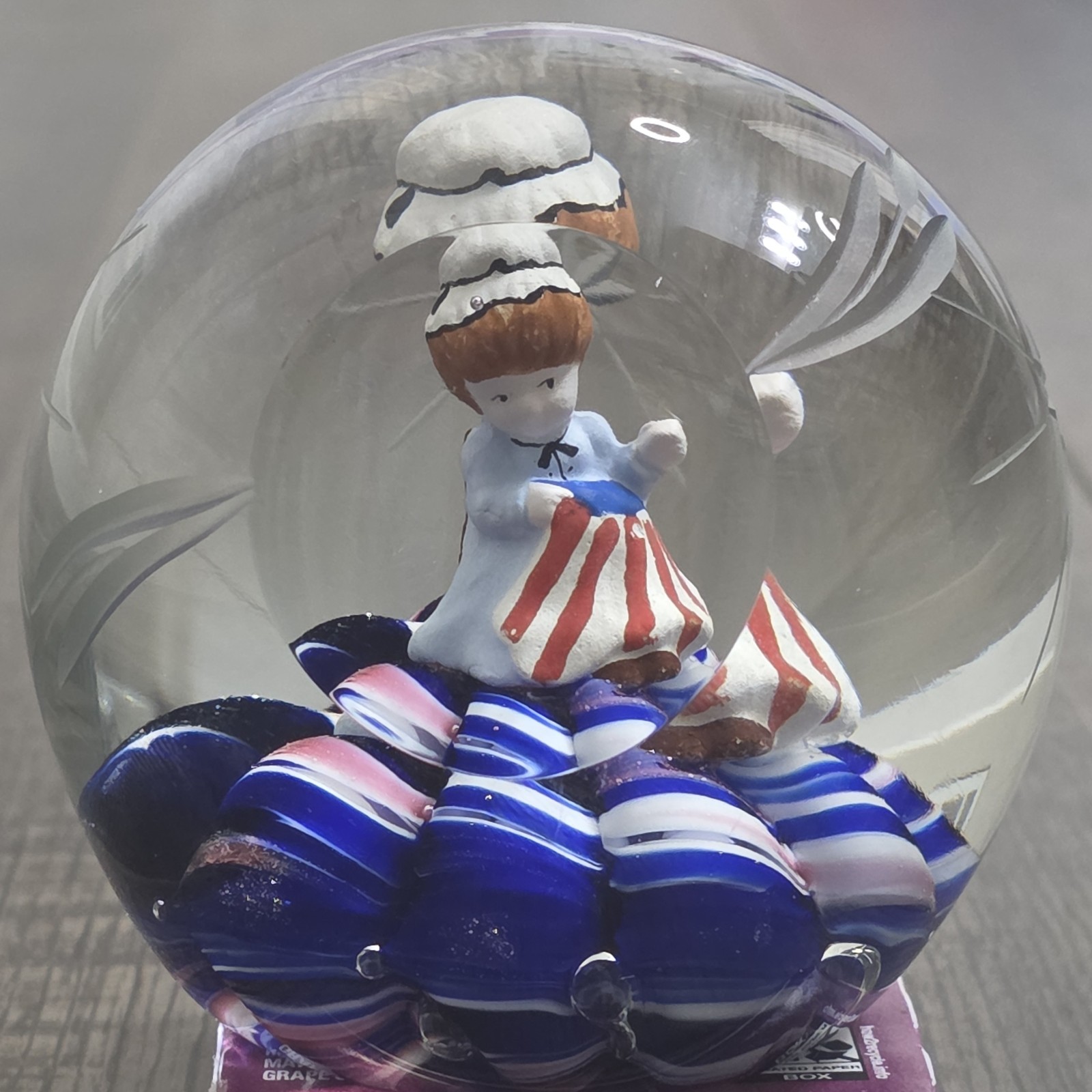 Rare Joe St Clair Betsy Ross Sulphide Art Glass Paperweight Patriotic Flag