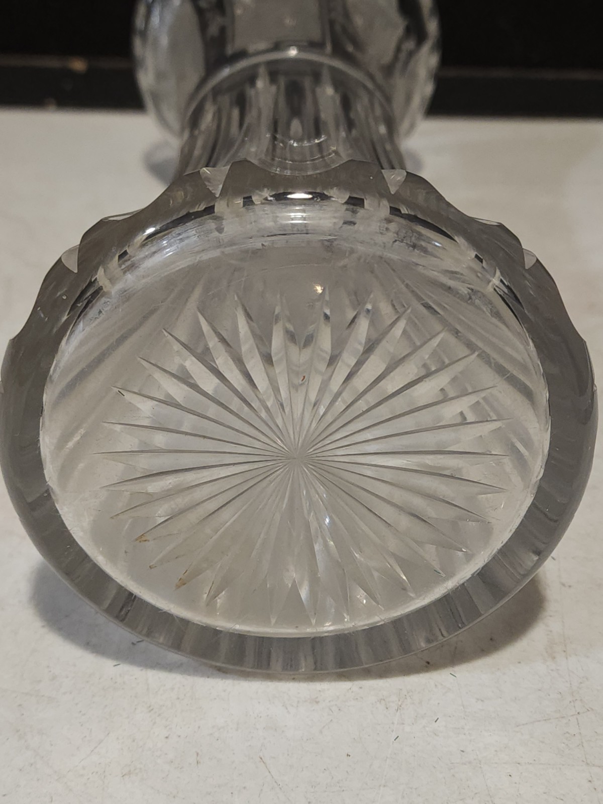 Old Pairpoint Urn & Flame Corset Vase 10 1/4” American Brilliant Cut Glass ABP